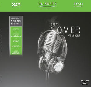 Albumcover mit Mikrofon und Kopfhörern, mit Text über Coverversionen.