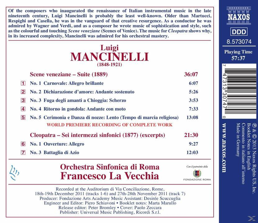 Albumcover: Text über Luigi Mancinelli. Foto eines Gebäudes. Schwarz und Weiß. Text in Englisch und Italienisch.