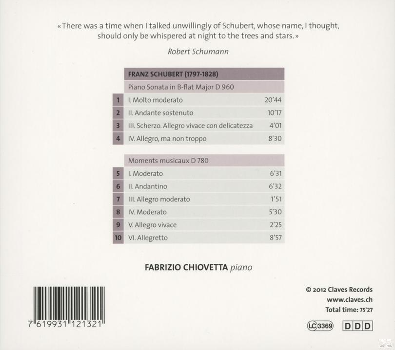 Fabrizio Chiovetta - Klavierwerke  - (CD)