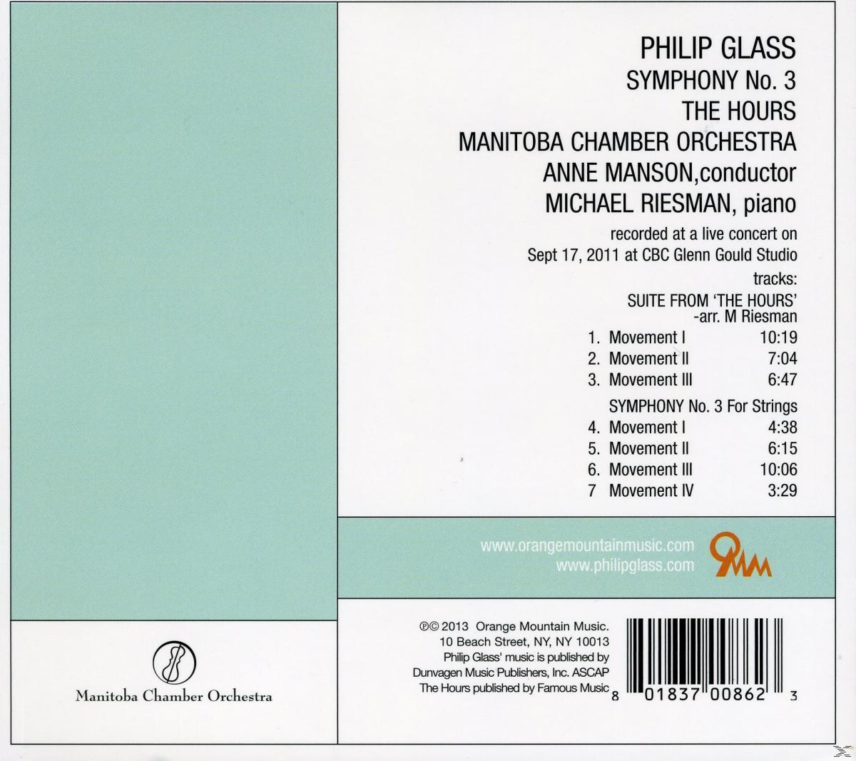 Manitoba Chamber Orchestra, Michael Riesman - Sinfonie 3 / The Hours  - (CD)
