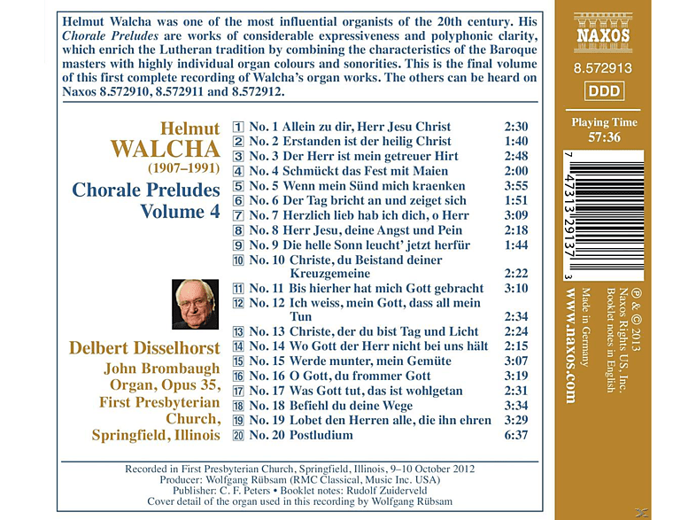 Thumbnail - Delbert Disselhorst - Choralvorspiele Vol.4 (CD)