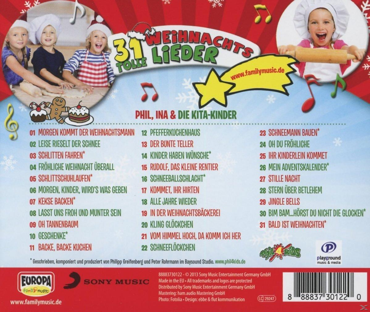 Phil, Ina, Die Kita-Kinder - 31 Tolle Weihnachtslieder  - (CD)