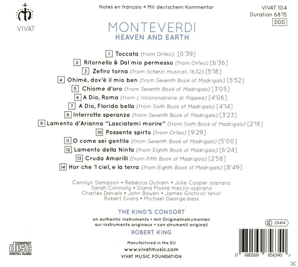The King's Consort - Monteverdi: Heaven And Earth  - (CD)