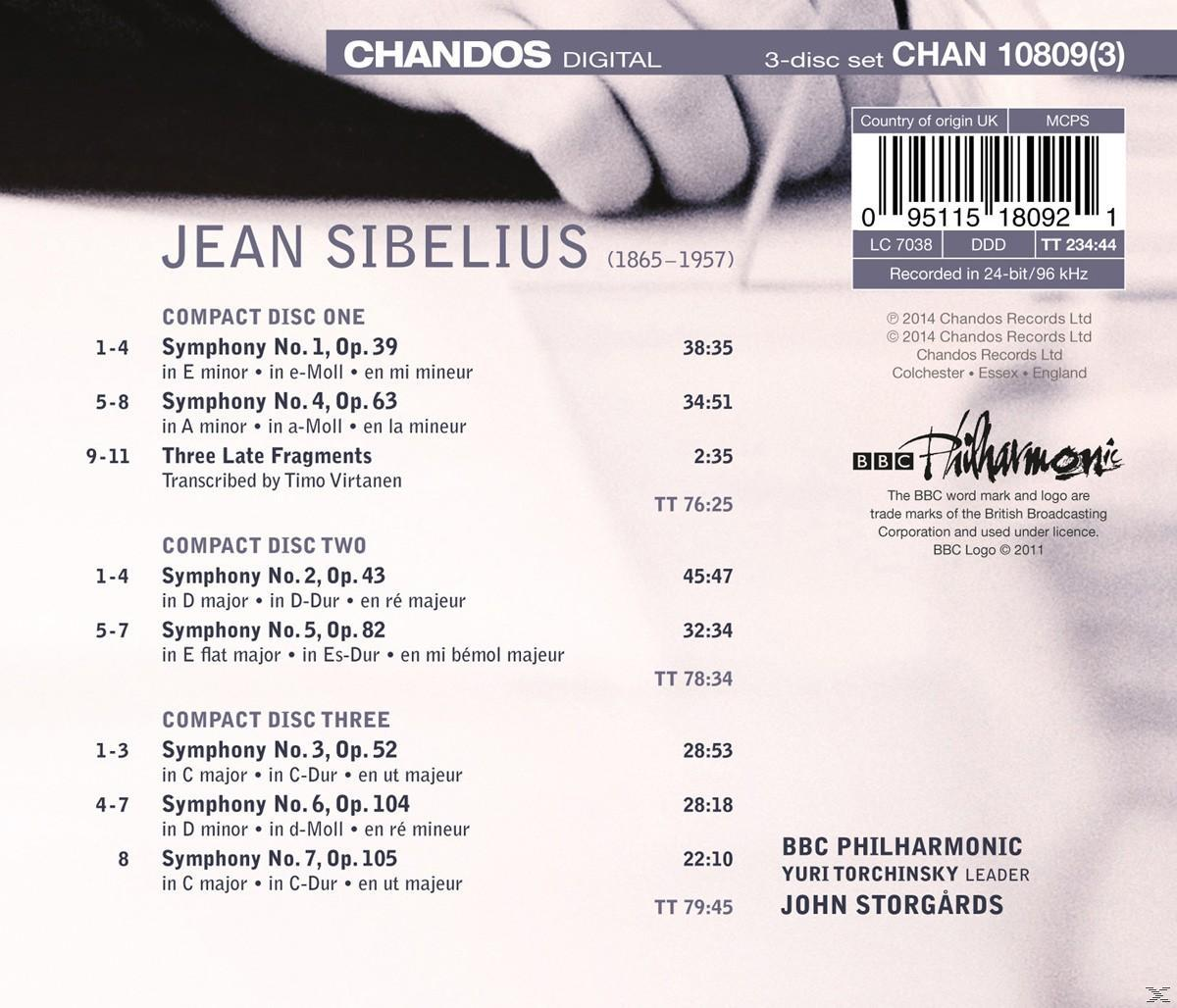 Bbc Philharmonic - Sibelius - Complete Symphonies (Three Late Fragments)  - (CD)