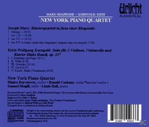 New York Piano Quartet - Rhapsodie / Suite op.23  - (CD)