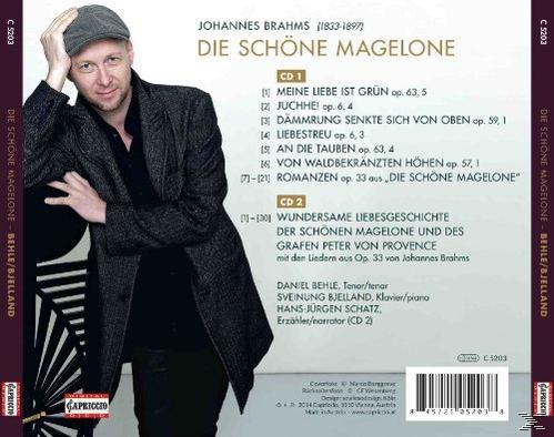 CD-Cover zeigt Johannes Brahms, 'Die schöne Magelone', mit einem Porträt eines Mannes.