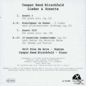 Grit Diaz De Arce - Caspar Rene Hirschfeld Lieder  - (CD)