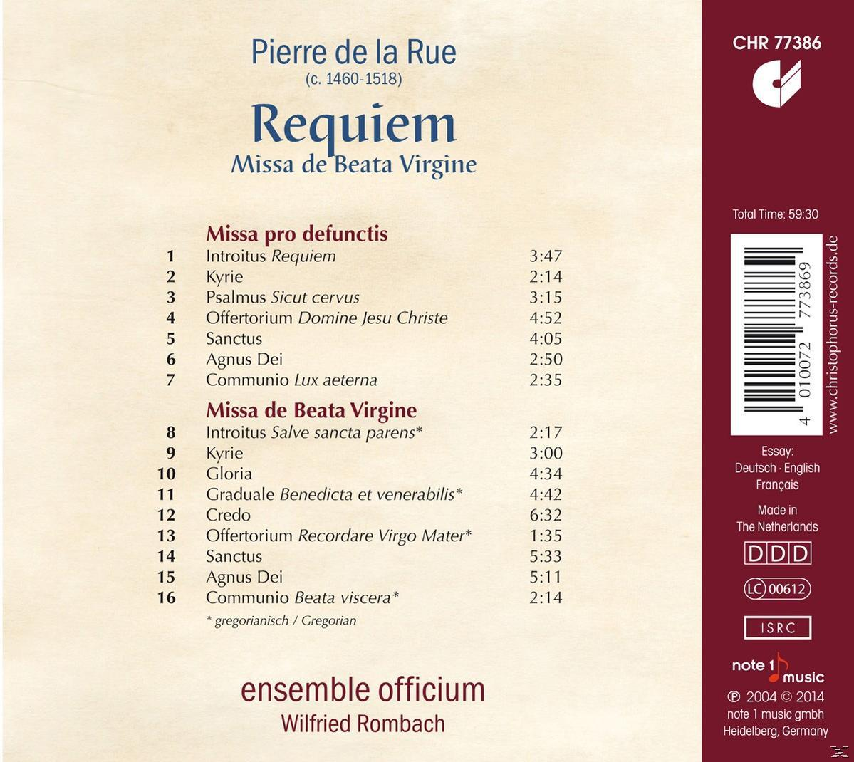 Ensemble Officium - Requiem / Missa de Beata Virgine  - (CD)
