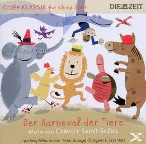 Albumcover mit Zeichentricktieren und dem Titel 'Der Karneval der Tiere'.