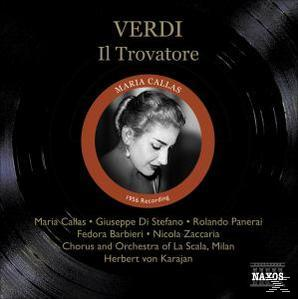 Maria Callas in einem Kreis, Text: Verdi, Il Trovatore.