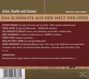 CD-Cover mit Operntiteln auf Deutsch. Enthält Text über Opern und einen Barcode am unteren Rand.