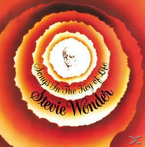 Albumcover: 'Songs in the Key of Life' von Stevie Wonder, ein Spiralmuster mit einem Gesicht.