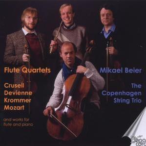 CD-Cover mit vier Musikern mit Instrumenten. Text: Flötenquartette, Crussell, Devienne, Krommer, Mozart.