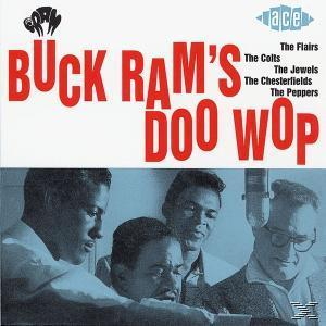 Albumcover mit Text 'Buck Ram's Doo Wop' und Fotos von männlichen Sängern in blau-weißem Design.