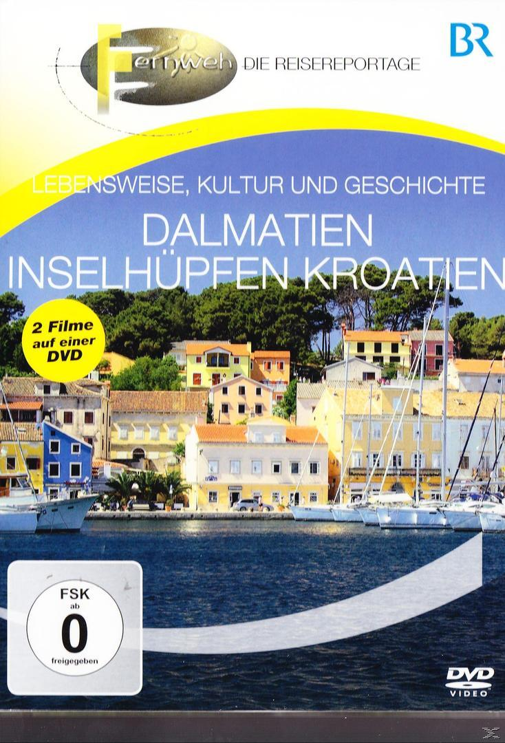 DVD-Cover. Häuser am Meer. Titel: Dalmatien, Inselhüpfen Kroatien. Boote im Vordergrund.