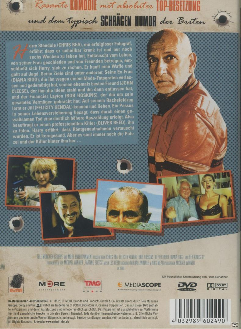 DVD-Cover mit einem Mann und anderen Bildern. Deutscher Text auf dem Cover und einige Einschusslöcher.