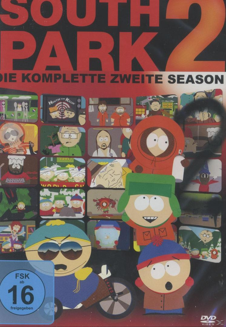 South Park DVD-Cover mit Zeichentrickfiguren. Text lautet 'South Park 2'.