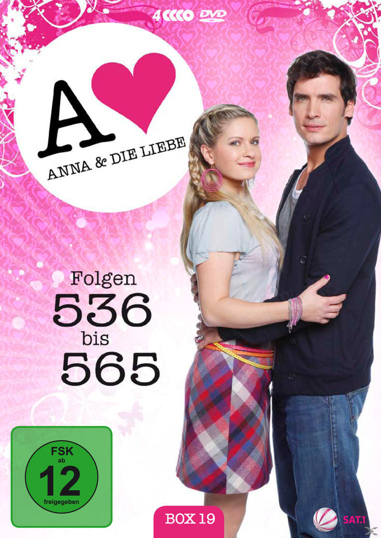 Paar umarmt sich auf dem Cover. Text 'Anna & Die Liebe'. Box 19, Folgen 536-565.