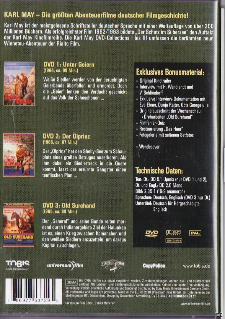 DVD-Cover für Karl Mays Film mit Text auf Deutsch und Bildern.