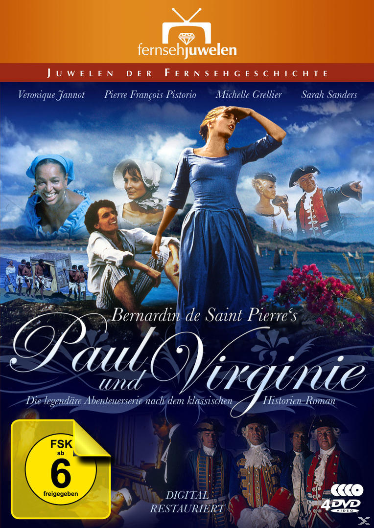 DVD-Cover: eine Filmszene mit Schauspielern, Titel "Paul et Virginie" und Text auf Französisch.