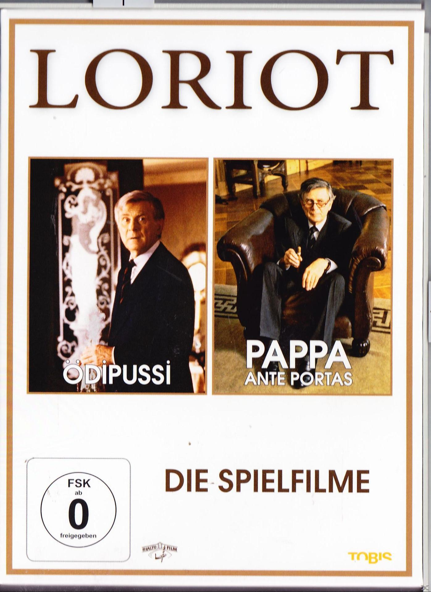 DVD-Cover: Zwei Bilder eines Mannes. Text: LORIOT. Titel: ODIPUSSI und PAPPA ANTE PORTAS.