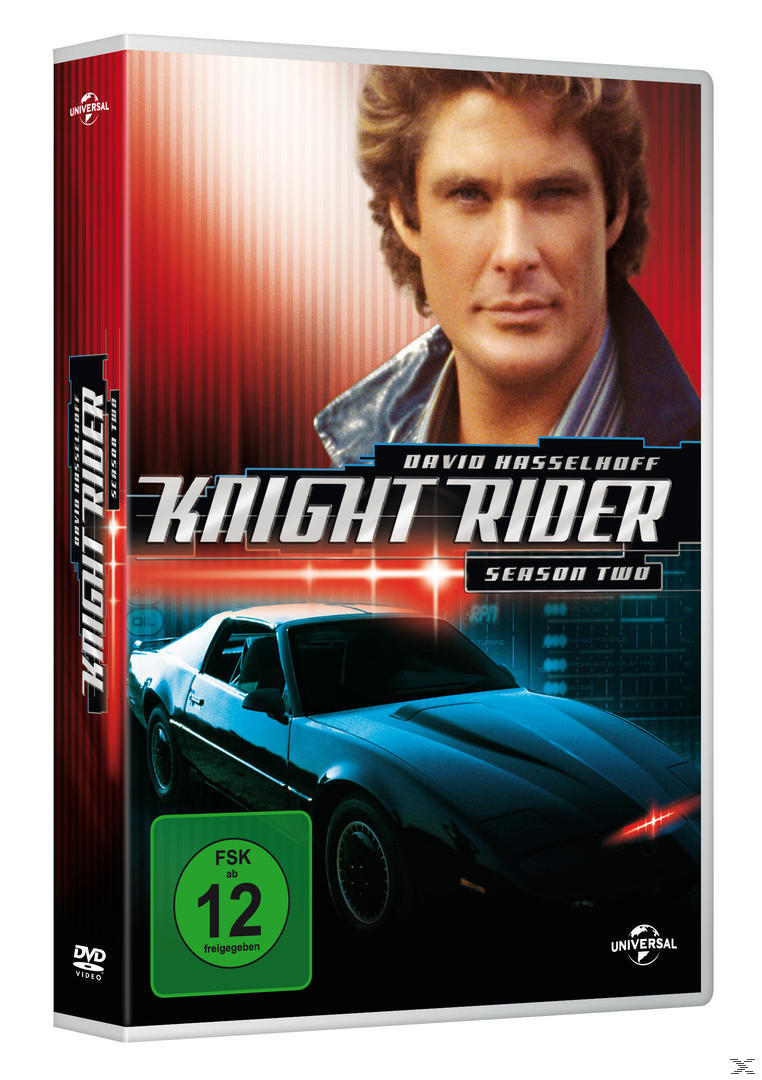 DVD-Cover von Knight Rider mit David Hasselhoff und einem schwarzen Auto.