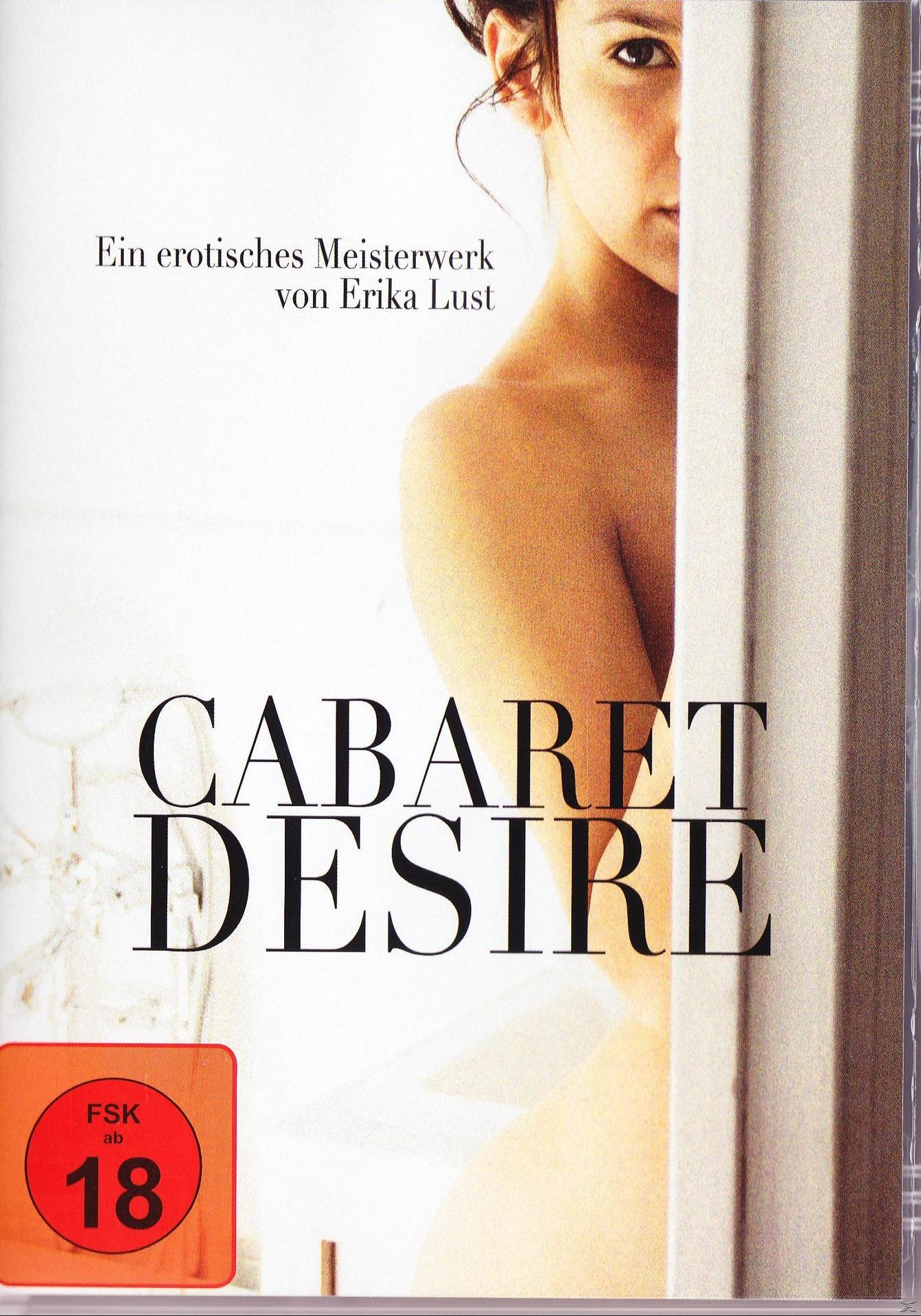 DVD-Cover von 'Cabaret Desire', eine Frau teilweise hinter einem weißen Rahmen sichtbar.