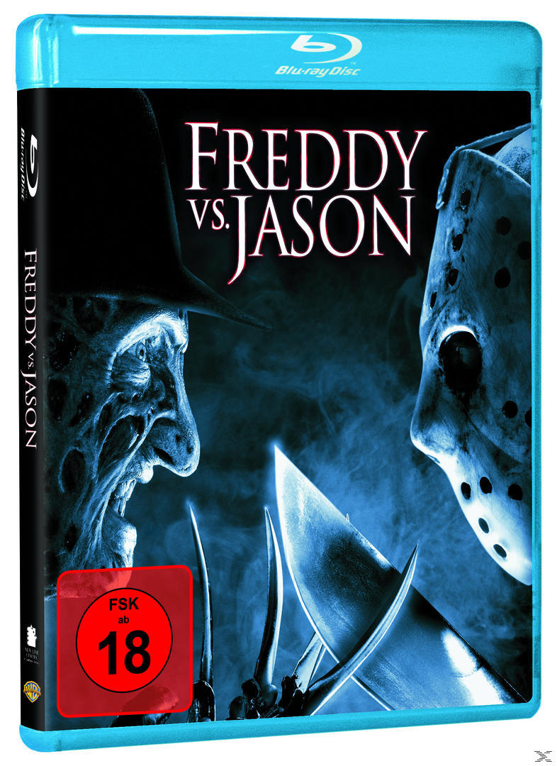 Blu-ray-Cover für den Film "Freddy vs. Jason" mit Freddy Krueger und Jason Voorhees.
