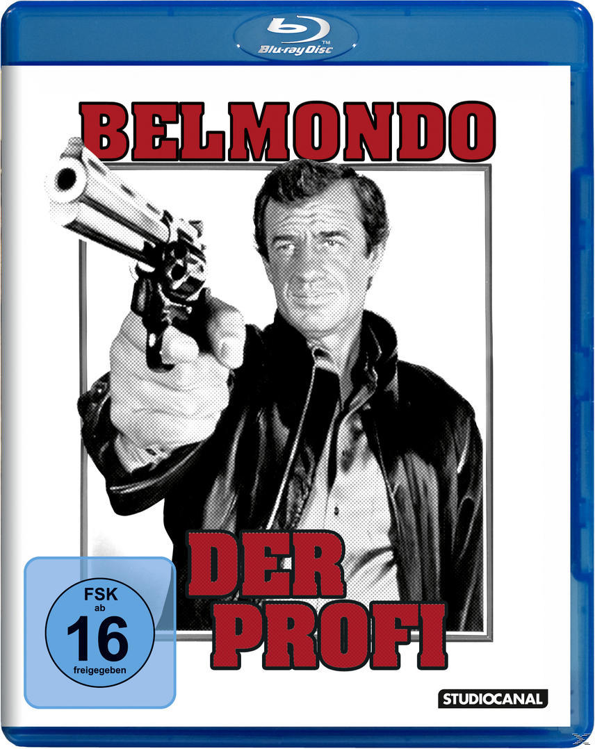 Blu-ray-Cover: Schwarz-Weiß-Bild eines Mannes mit einer Waffe. Titel: Belmondo.