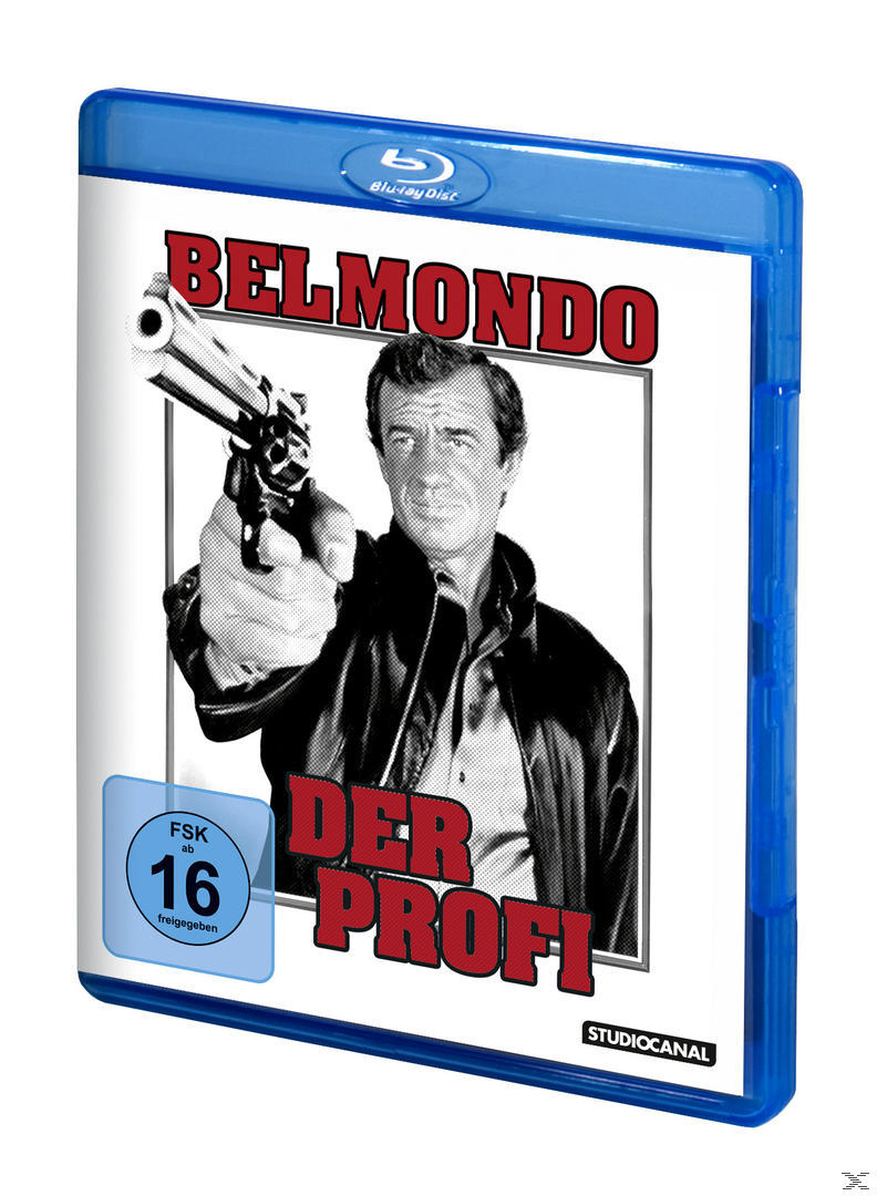 Blu-ray-Disc-Cover. Mann, der eine Waffe hält, Titel 'Belmondo' und deutscher Text.