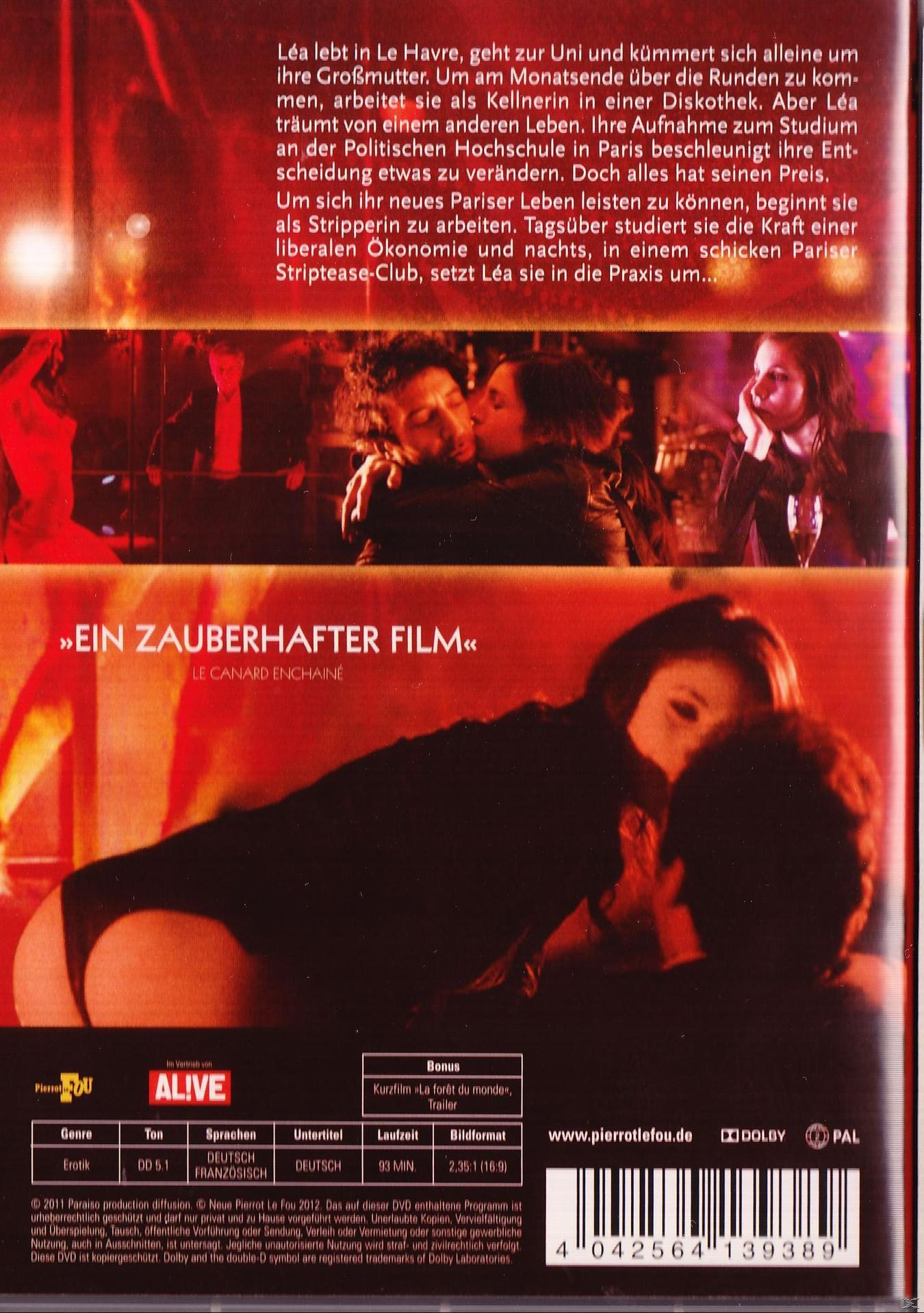 DVD-Cover. Ein sich küssendes Paar, Text auf Französisch: Un Zabaherfter Film, Le Canard Enchaine.