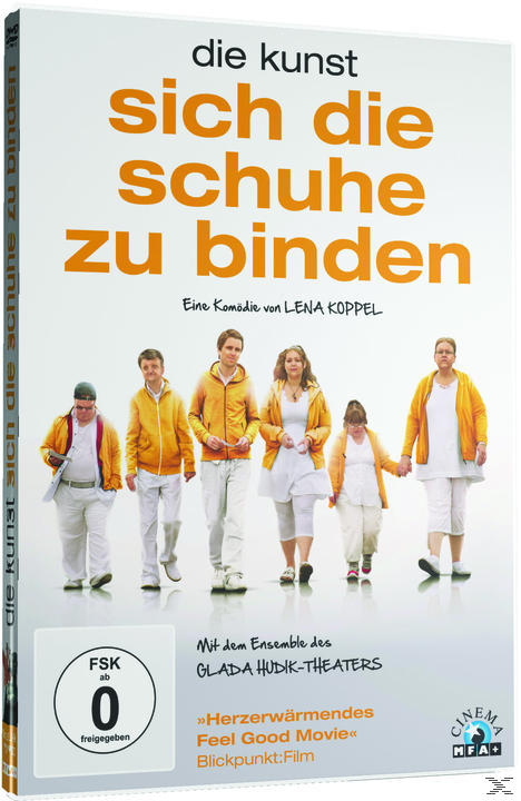 DVD-Cover: Eine Gruppe von Menschen in gelben Jacken geht spazieren.