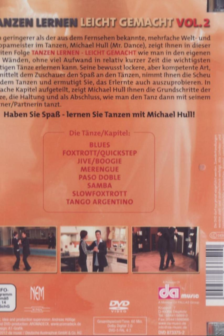 DVD-Cover zeigt tanzende Paare. Text sagt 'Tanzen Lernen Leicht Gemacht' und listet Tanzstile auf.