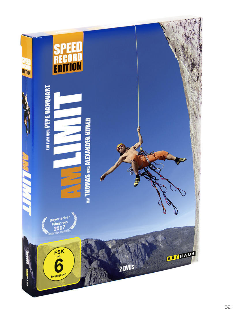 Eine DVD-Hülle für den Film „AM LIMIT“ mit einem Bergsteiger auf dem Cover.
