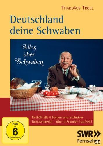 DVD-Cover mit einem Mann an einem Tisch. Text: Deutschland deine Schwaben, Alles über Schwaben.