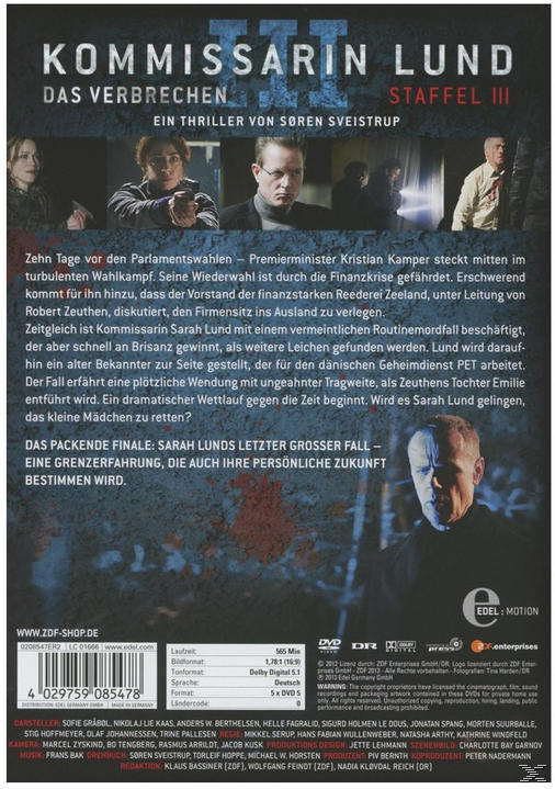 DVD-Cover mit Text und Bildern von Personen, Titel: Kommissarin Lund.