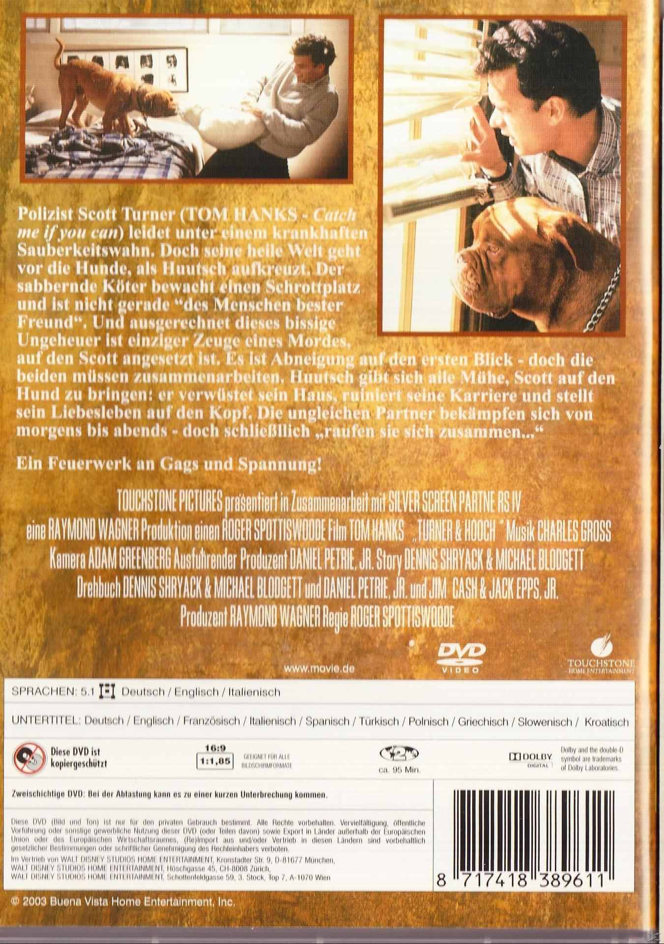 DVD-Cover mit Tom Hanks. Ein Mann und ein Hund im Vordergrund. Text auf Deutsch.
