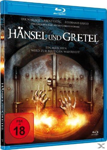 DVD-Cover: Hände, die aus einer feurigen Grube greifen. Titel: Hänsel und Gretel. Freigegeben ab 18 Jahren. Blau mit Blu-ray-Disc.