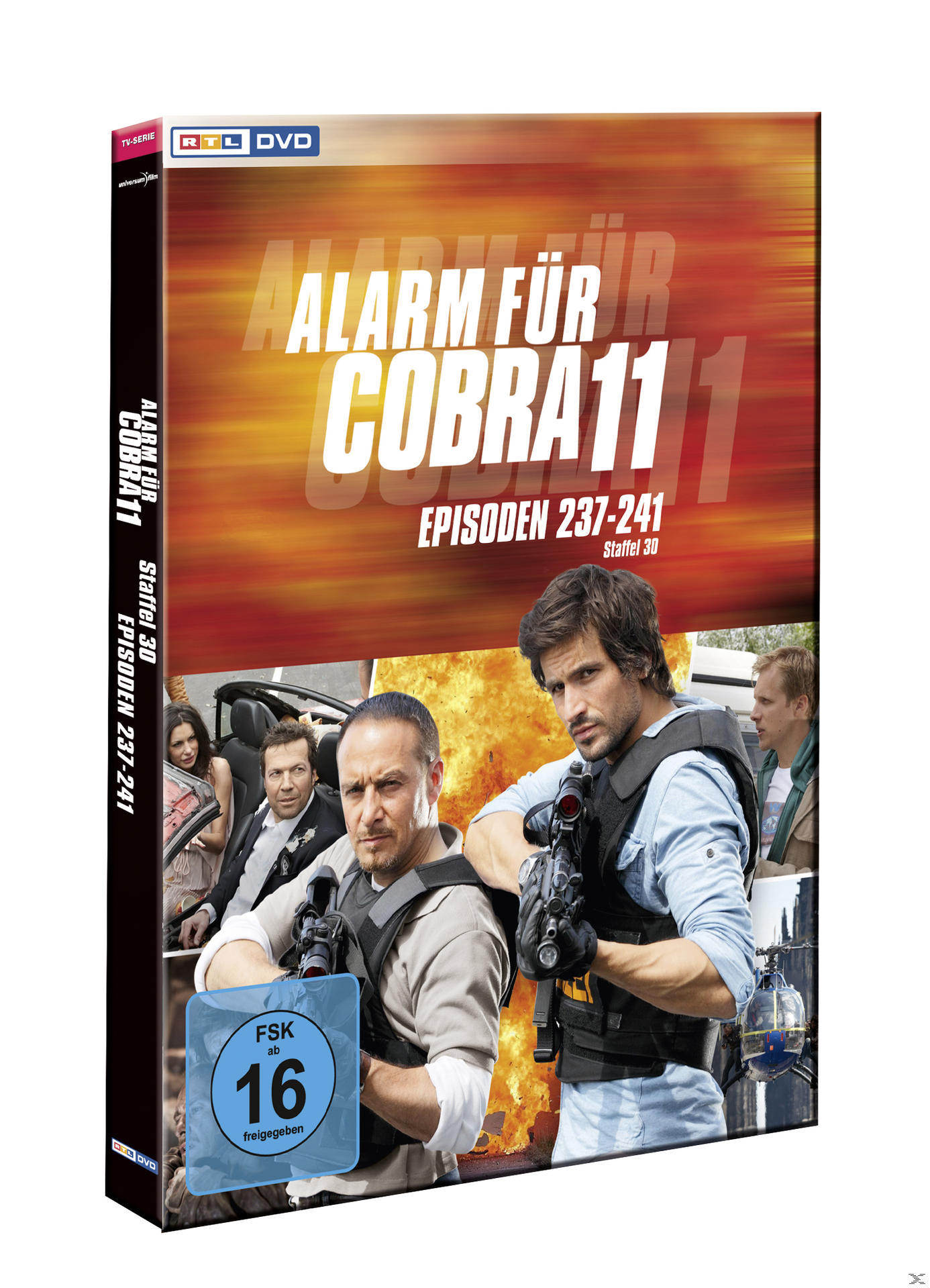 DVD-Cover für 'Alarm für Cobra 11'. Zwei Männer mit Waffen, Action-Szene. Der Titel in Großbuchstaben.