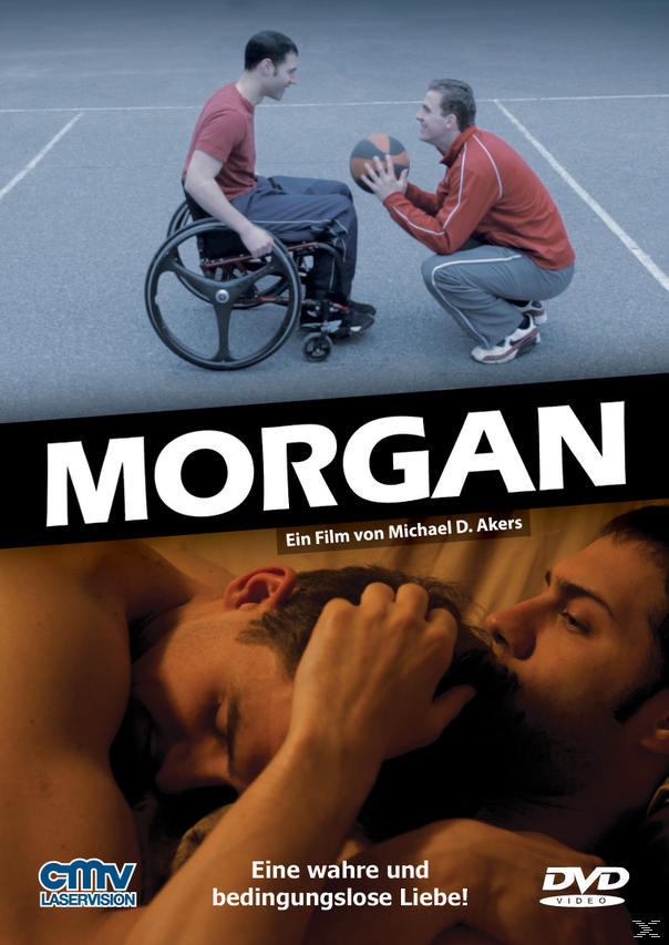 DVD-Cover. Zwei Männer mit Basketball. Unten, zwei Männer im Bett. Titel: Morgan.
