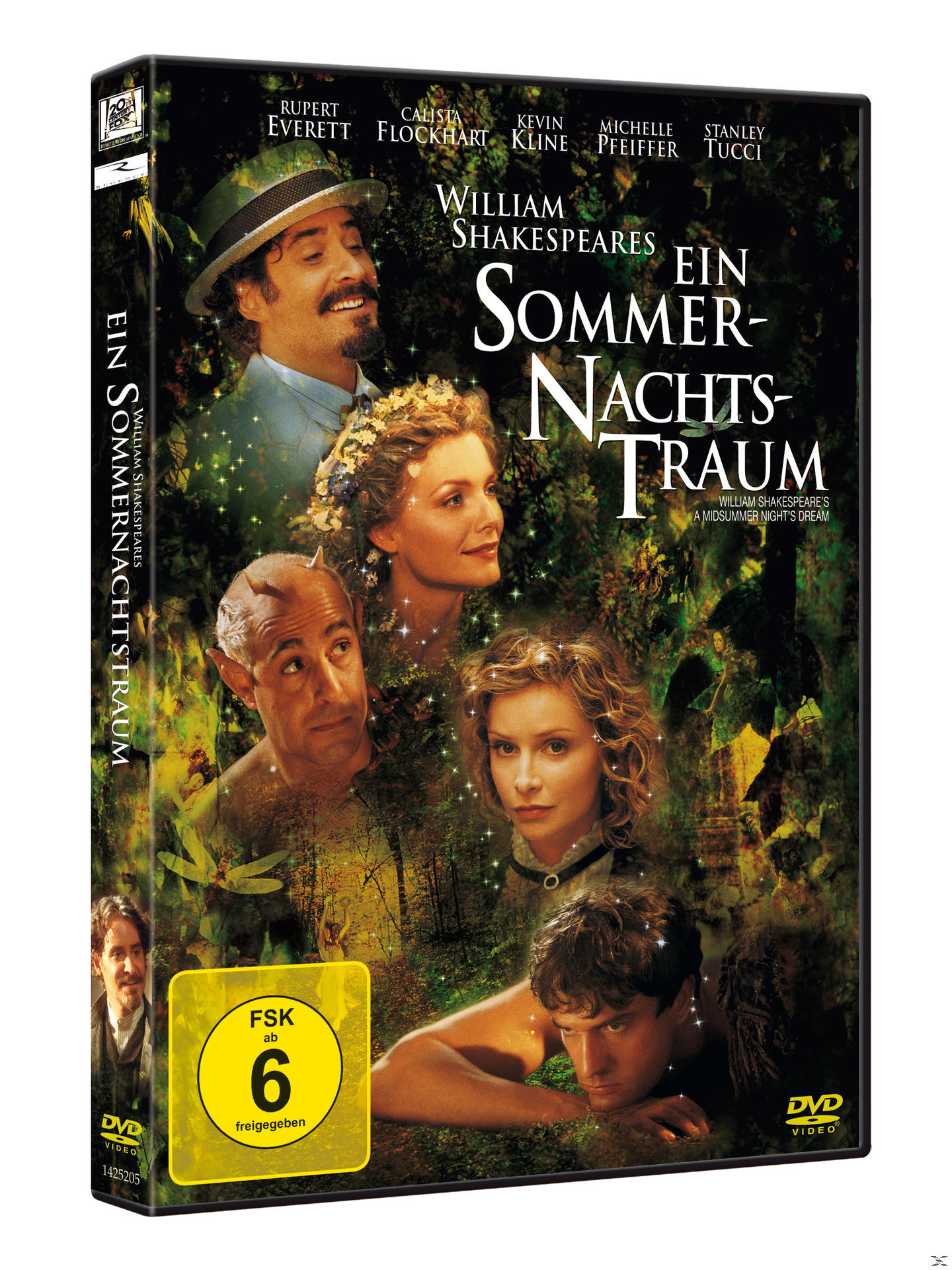 Filmposter mit mehreren Schauspielern, Titel 'Ein Sommernachtstraum' und Logo.
