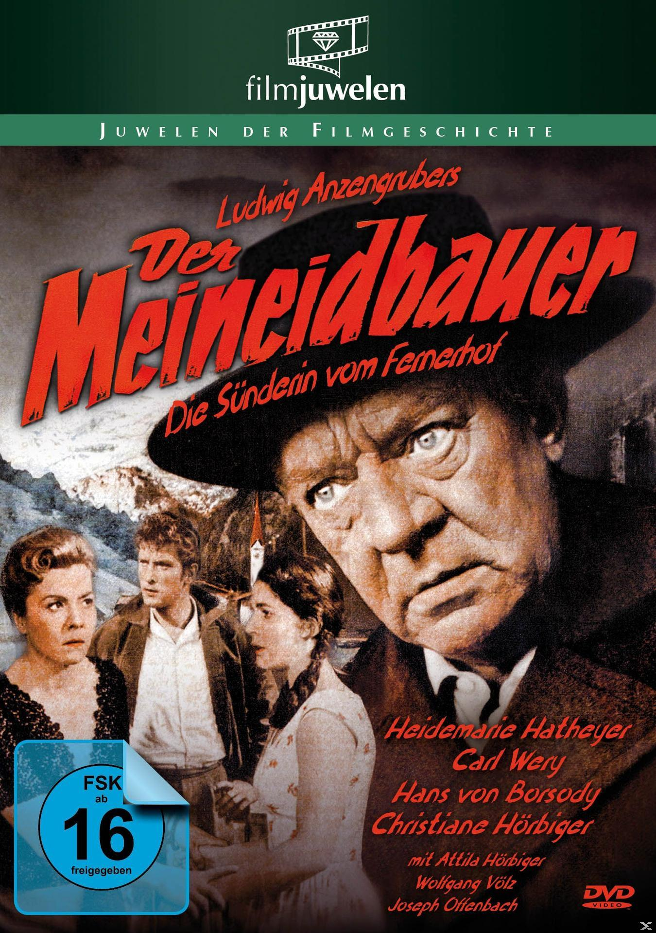 DVD-Cover. Porträt eines Mannes mit Text 'Der Meineidbauer' und andere Personen.