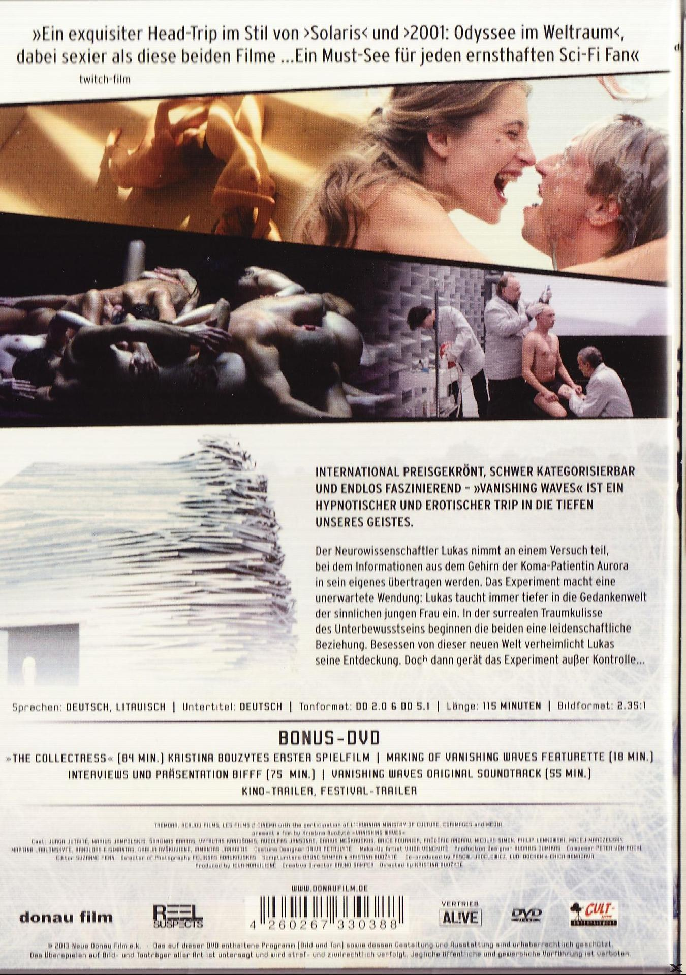 DVD-Cover. Szene mit nackten Figuren, Text auf Deutsch. Text: The Collectress.