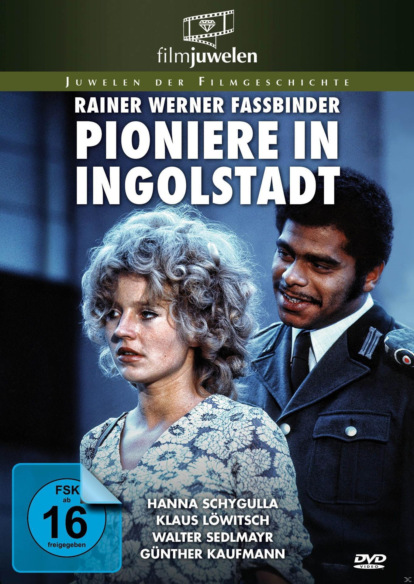 DVD-Cover. Ein Mann und eine Frau. Titel: Pioniere in Ingolstadt. Schauspieler Hanna Schygulla und Klaus Löwitsch.
