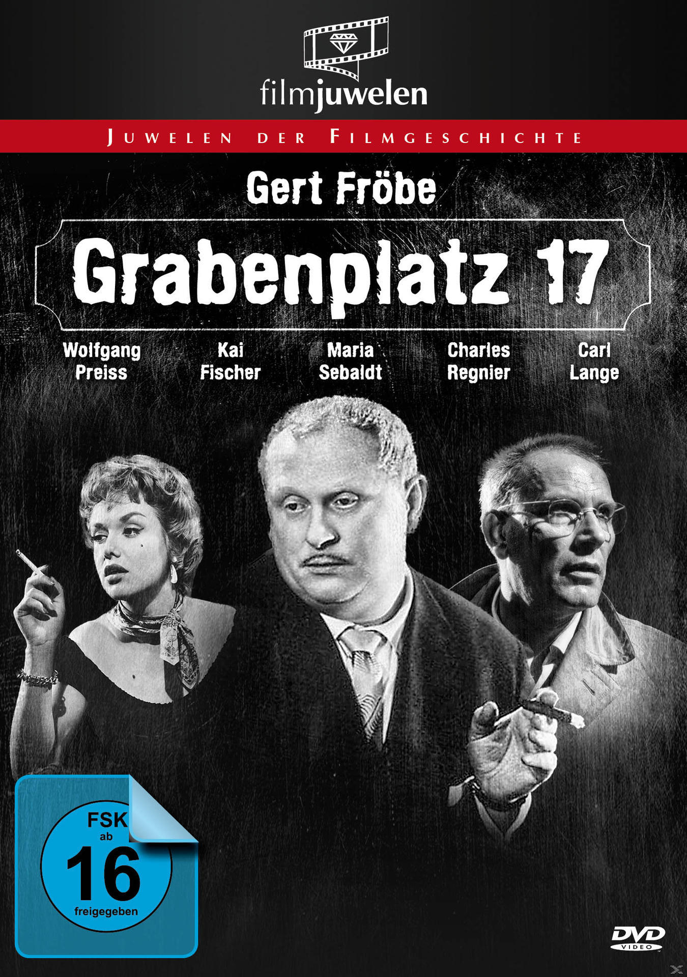 DVD-Cover mit drei Personen. Der Text ist auf Deutsch mit dem Titel 'Grabenplatz 17'. Der Hintergrund ist schwarz.