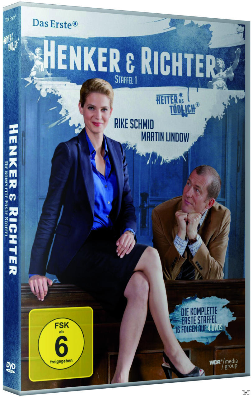 DVD-Cover einer Fernsehserie mit einer Frau in Blau und einem Mann in Braun, mit Text und Logo.