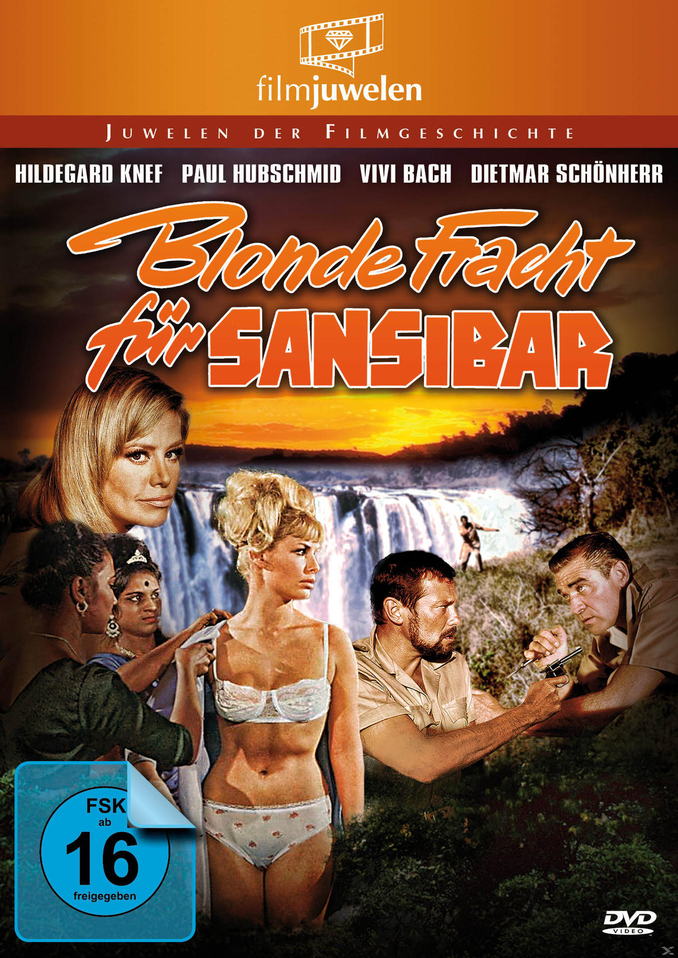 DVD-Cover mit einem Vintage-Filmplakat. Eine Frau im Badeanzug und ein Mann sind in einer Szene.