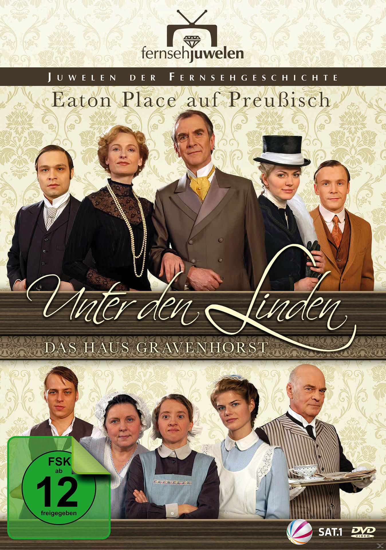 DVD-Hülle für Unter den Linden, mit einer Gruppe von Menschen in historischer Kleidung. Der Titel und eine Bewertung sind ebenfalls sichtbar.
