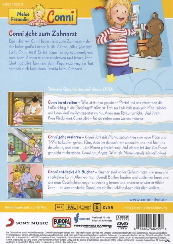 DVD-Cover mit einem Mädchen, das sich die Zähne putzt, einem Teddybären und deutschem Text. Hintergrund grün und blau.