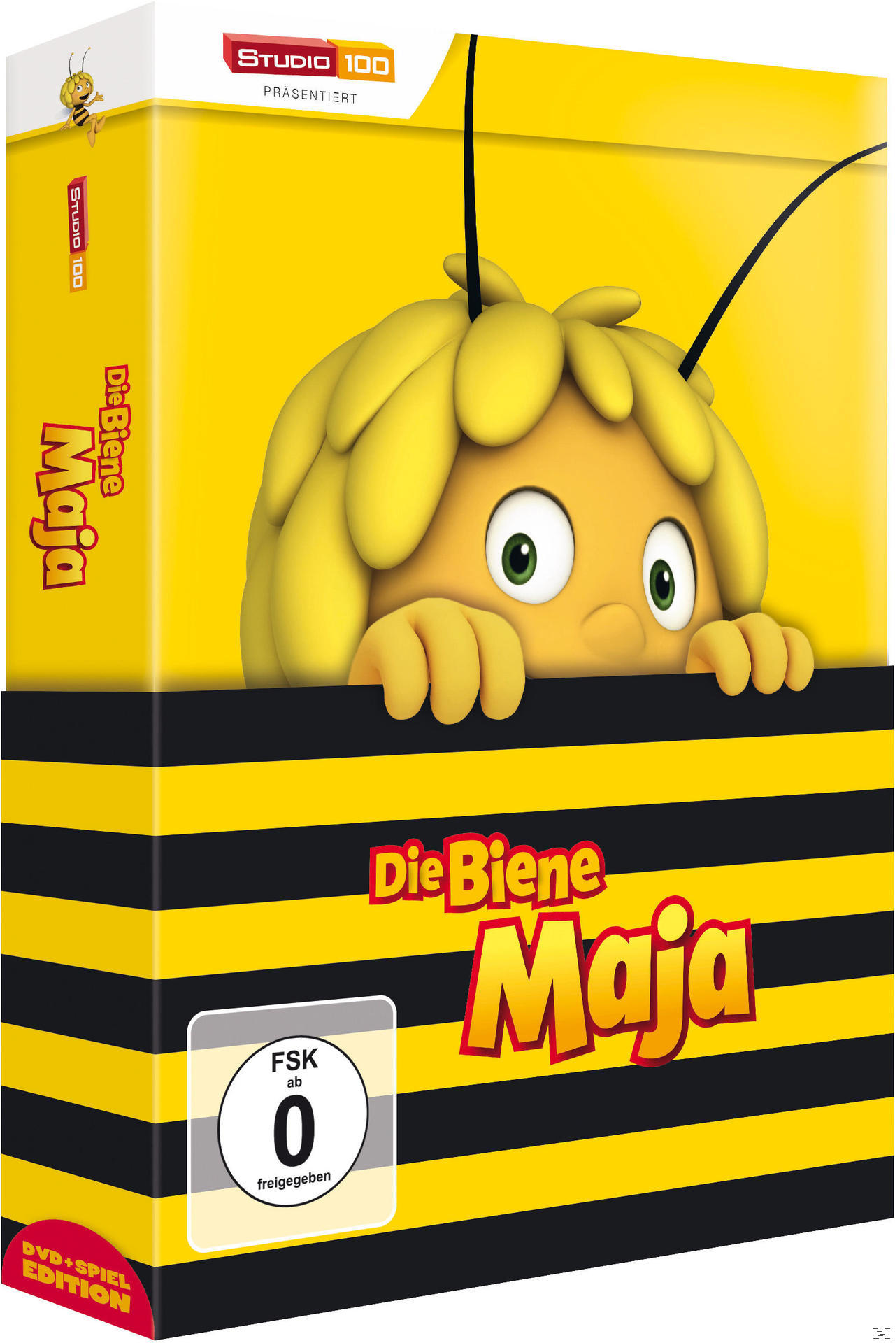 DVD-Hülle von Biene Maja. Eine gelbe Biene mit lächelndem Gesicht ist auf dem Cover.